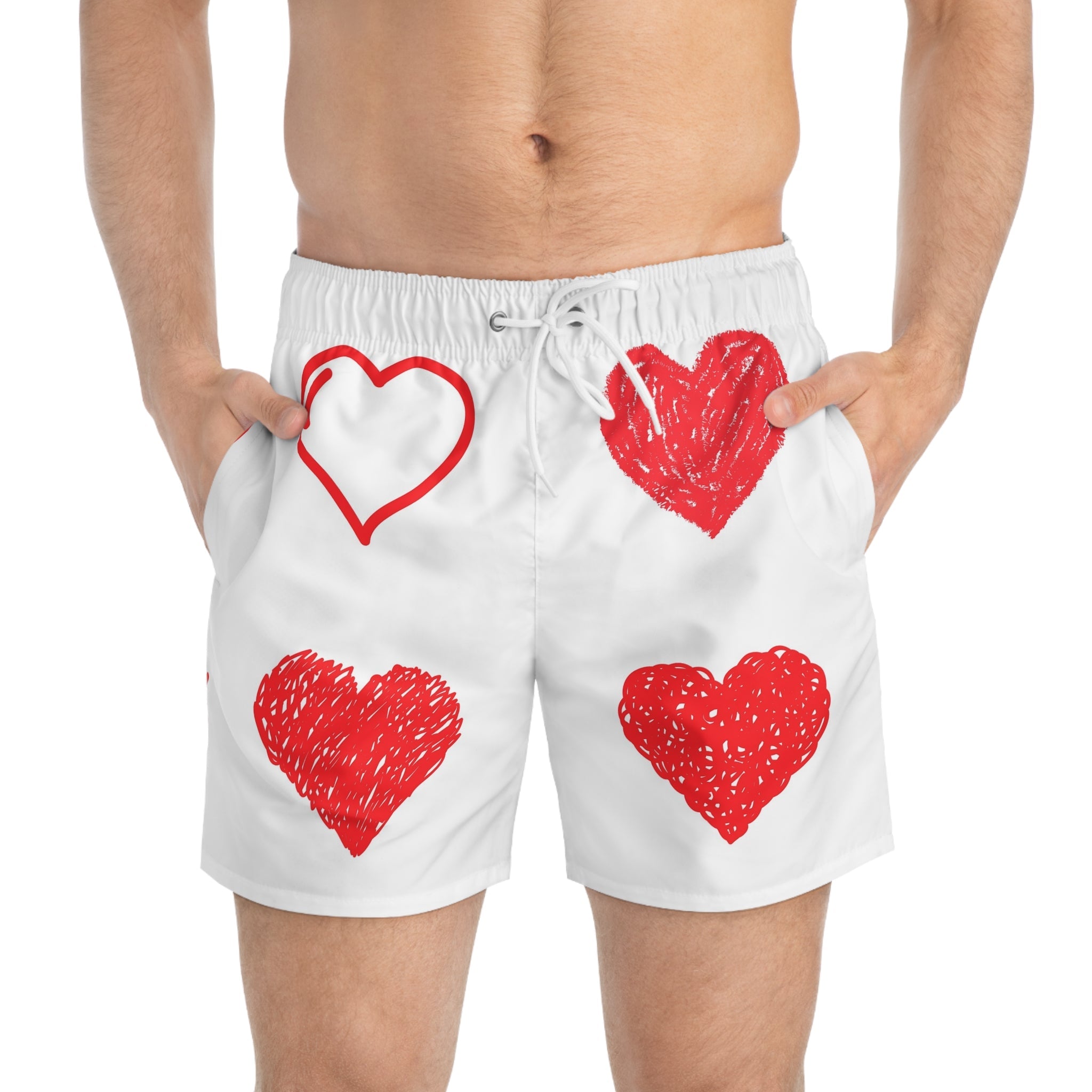 LAZEE Heart Print Swim Trunks  Lazee.official