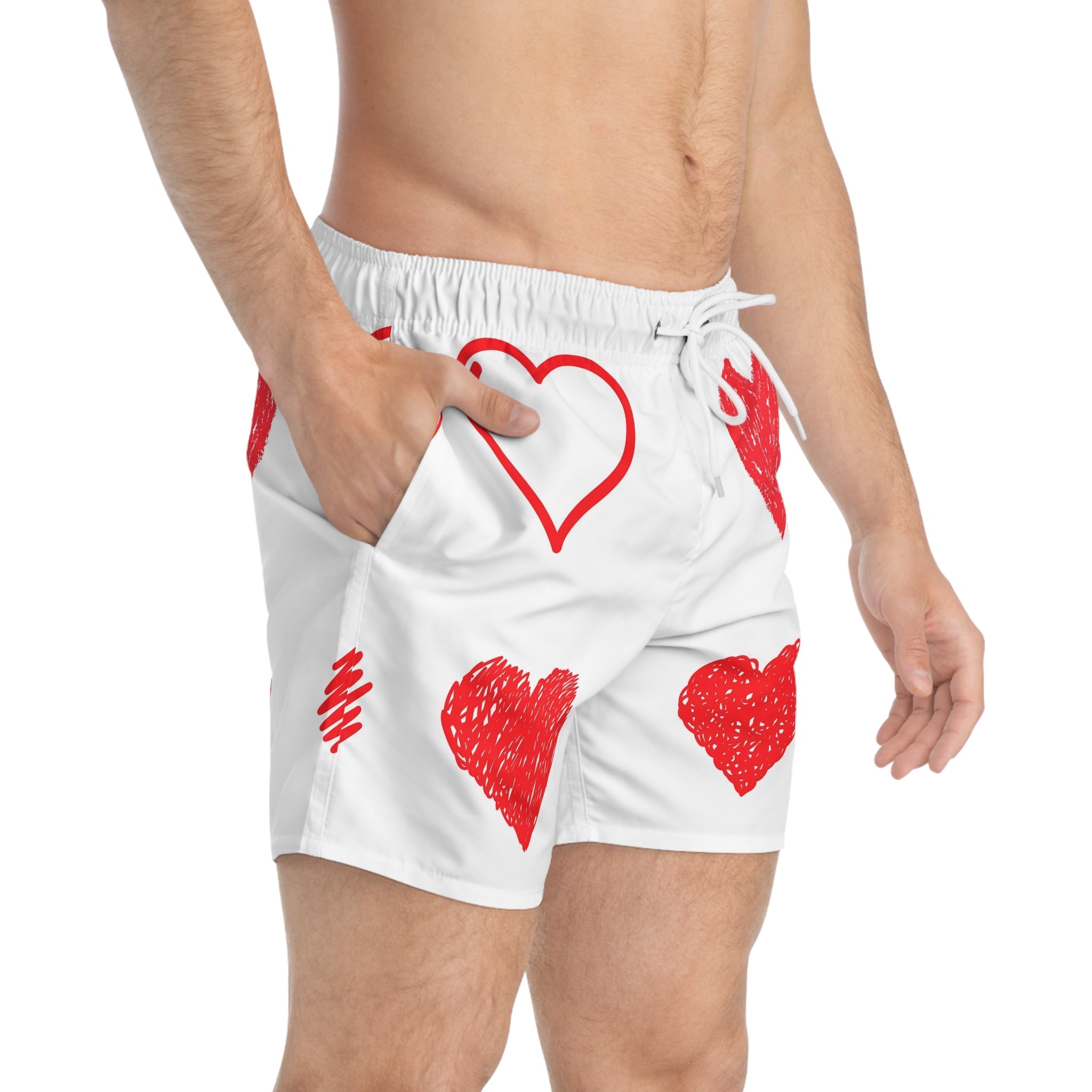 LAZEE Heart Print Swim Trunks  Lazee.official